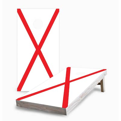 Alabama State Flag Corn Hole Board Set with Carry Case