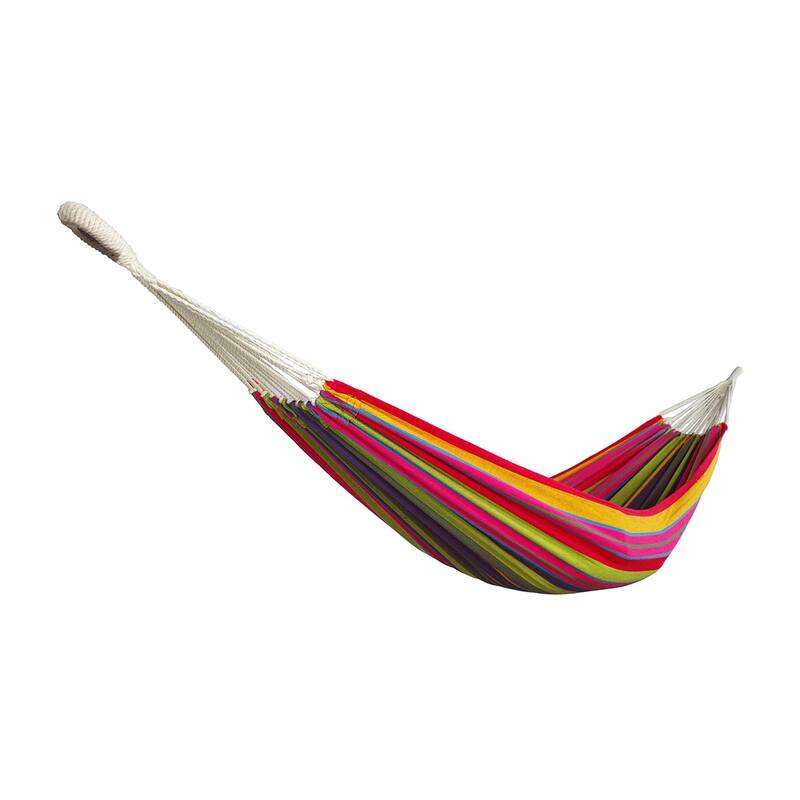 Bliss Hammocks 40" Wide Hammock in a Bag w/ Hand-woven Rope loops & Hanging Hardware | Outdoor, Poolside, Patio, Backyard - Mardi Gras - Mardi Gras