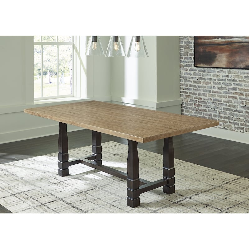 Signature Design by Ashley Charterton Two-tone Brown Dining Table - 82"W x 42"D x 30"H