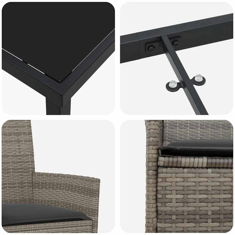 vidaXL Garden Dining Set Poly Rattan