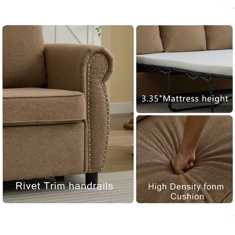 81.5" 2-in-1 Queen Convertible Sleeper Sofa Bed