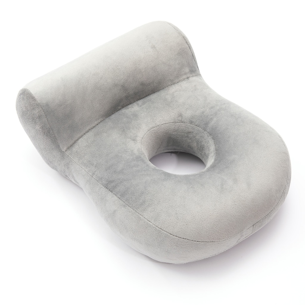 Cheer Collection Memory Foam Ear Relief Pillow with Velvet Cover for Side Sleepers and Desk Use