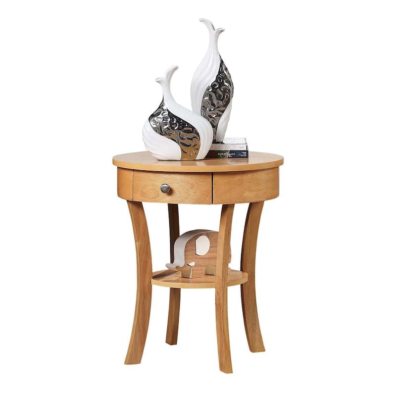 Coastal End Table with Storage - Accent Table, Living Room Side Table, Bedroom Nightstand - 24