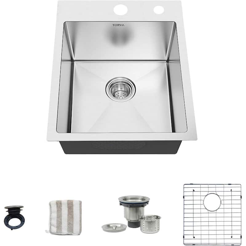 Drop-in Kitchen Sink- Stainless Steel- Single Bowl - White