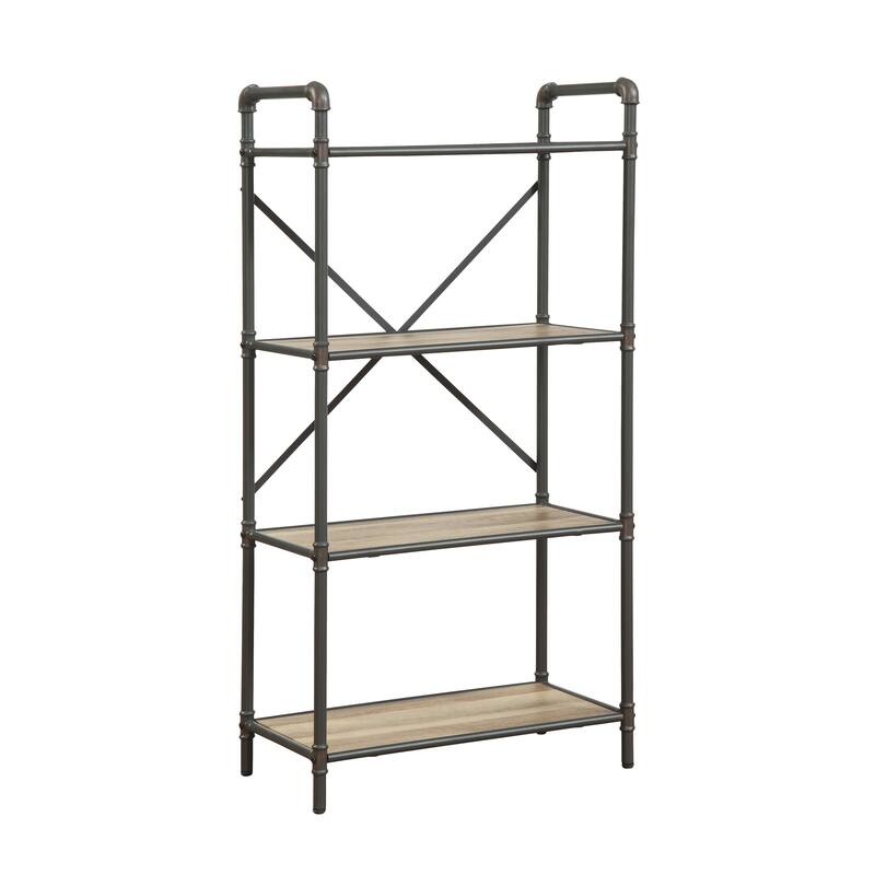 Antique Oak and Sandy Gray Finish Bookshelf