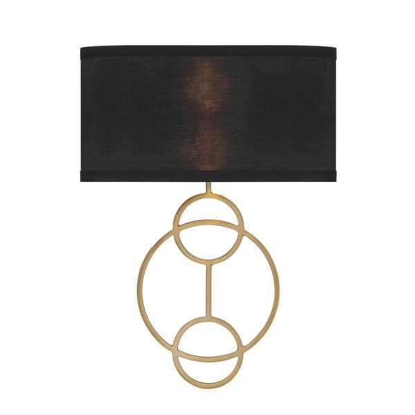 slide 2 of 10, Crystorama Lighting Group LRL-992 Laurel 2 Light 14" Tall Wall Sconce Vibrant Gold / Black