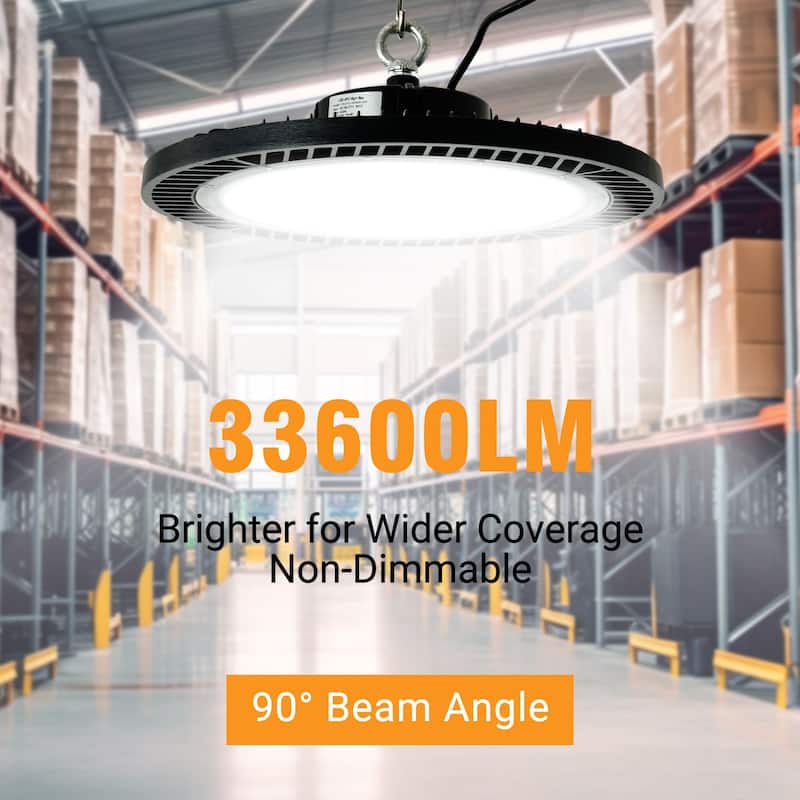 Ultra-Bright 240W UFO High Bay Light 11.6 Inch Dimmable Industrial Lighting For Warehouse, Workshop, Garage - 1-Pack