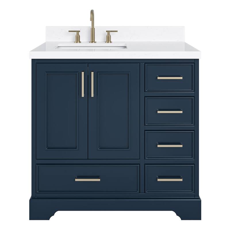 Ariel M036SLCQRVO Stafford 36" Free Standing Single Basin Vanity Set - Midnight Blue