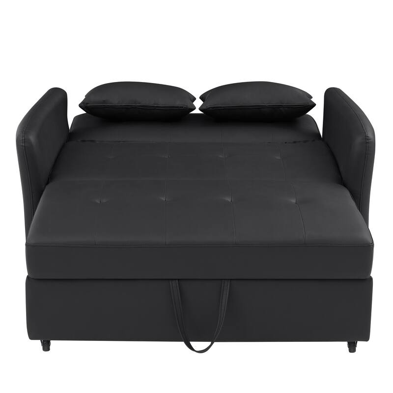 Convertible Sleeper Sofa Bed, 3-in-1 Adjustable Sofa Bed with USB Ports, Upholstered Loveseat Sofa with Armrest