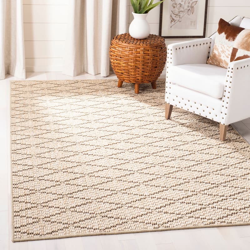 SAFAVIEH Palm Beach Gennie Trellis Sisal Rug - 5' x 8' - Beige/Brown