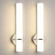 preview thumbnail 22 of 29, Modern Wall Sconce 2-Pack Sconce Wall Lighting Acrylic Lampshade 18in Wall Light Fixture 2-pack - Brushed Nickel
