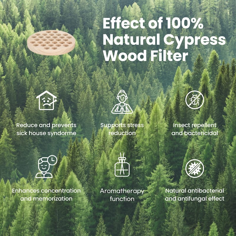 IMUNSEN Portable Air Purifier with Cypress Wood Filter and HEPA Filter