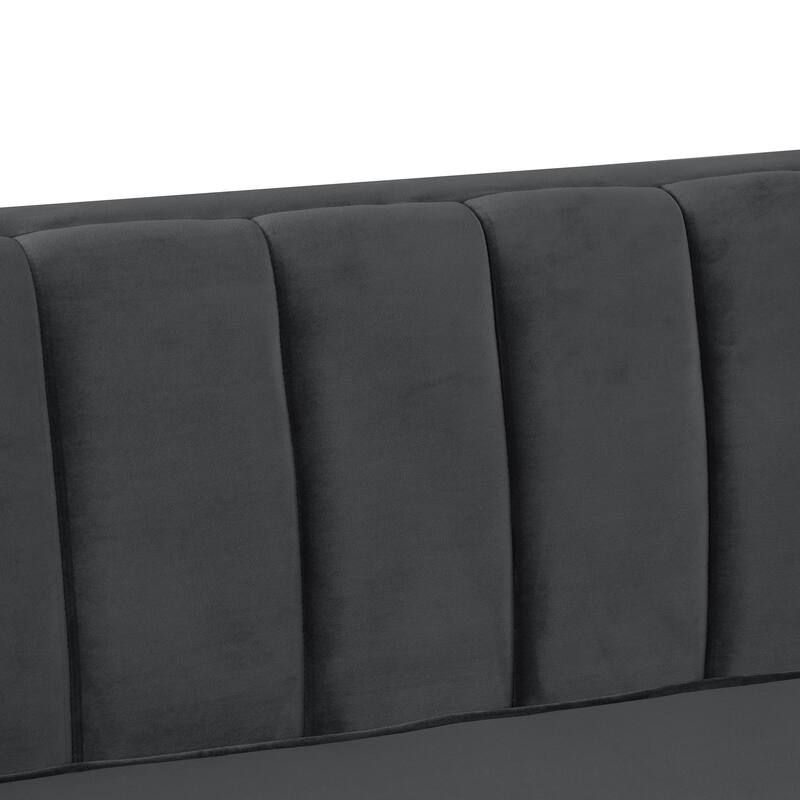 Morden Fort Modern 2 Pieces of Chair and Loveseat Set with Dutch Velvet Grey, Iron Legs