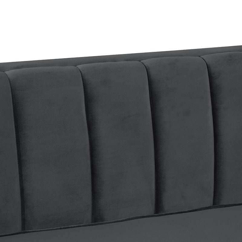 Morden Fort Modern 2 Pieces of Chair and Sofa Couch Set with Dutch Velvet Grey, Iron Legs