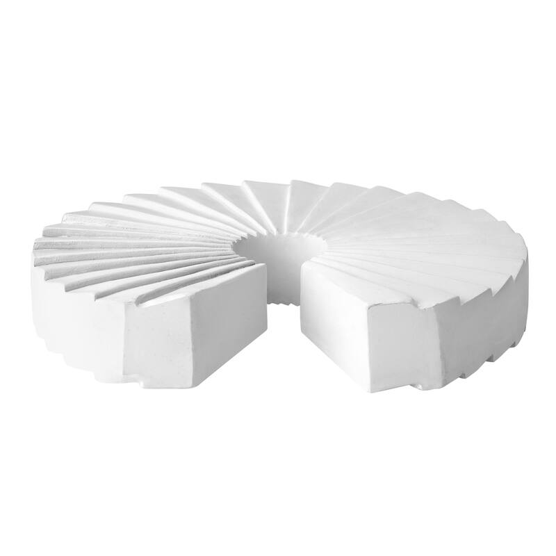 American Art Decor Cascading Curls 2-Piece Resin Table Top Decor Set in White - 9.25" x 10.75", 8" x 8.75"