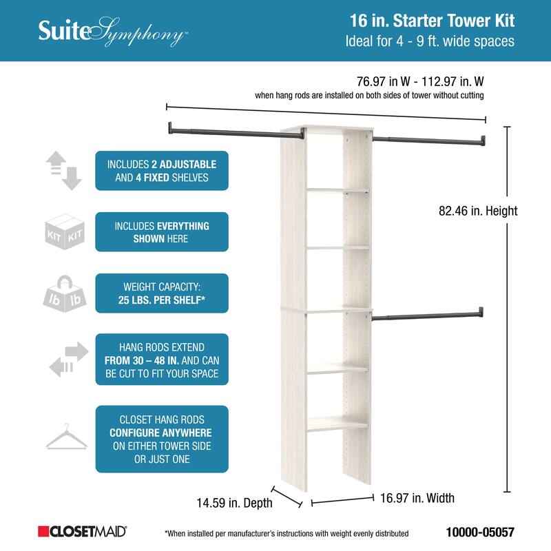 ClosetMaid SuiteSymphony 16-inch Tower Closet Organizer