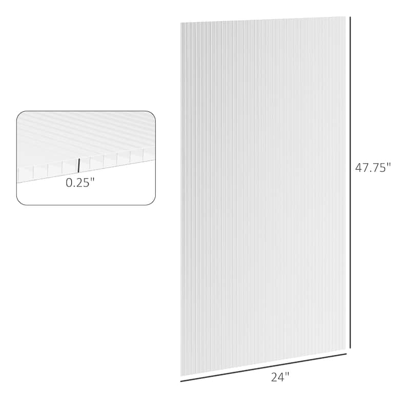 Outsunny 14 Piece Pack of Polycarbonate Greenhouse Panels, 4' x 2' x 0.16" Twin-Wall Polycarbonate Panels