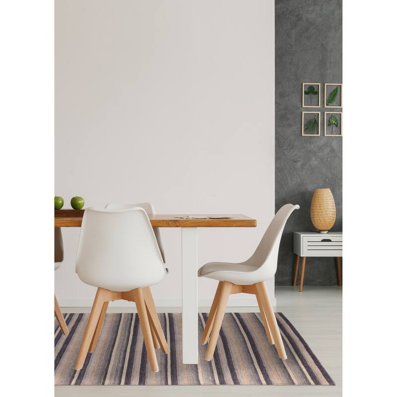 ECARPETGALLERY Hand Loomed Kashkuli Gabbeh Grey Wool Rug - 5'3 x 7'5