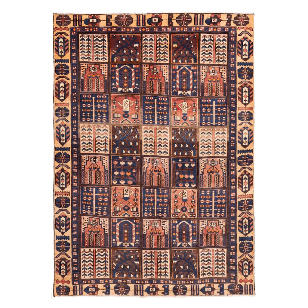 ECARPETGALLERY Hand-knotted Kayseri Vintage Brown Wool Rug - 6'3 x 9'0