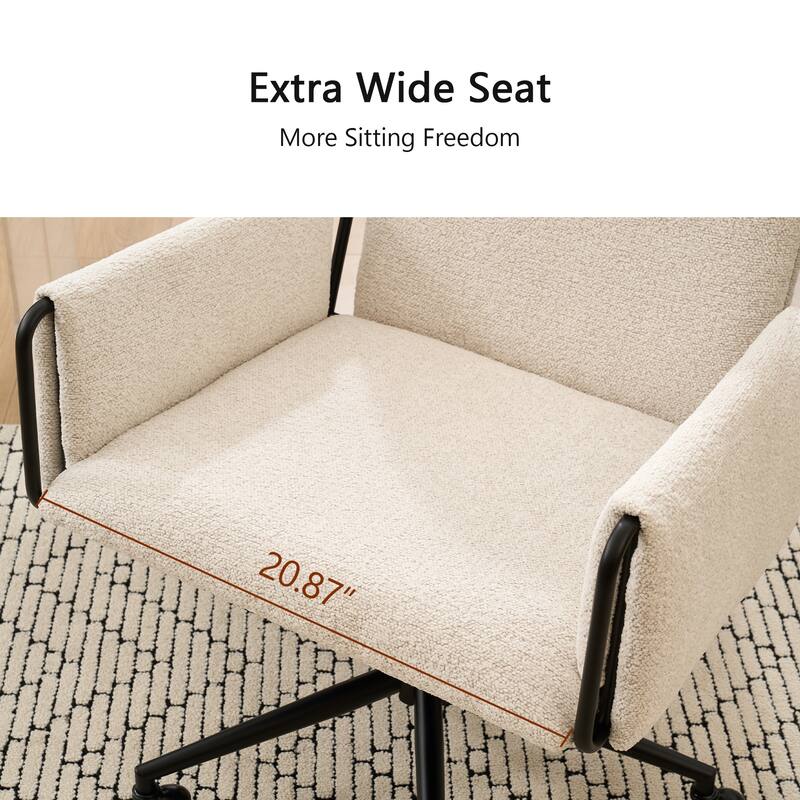 Upholstered Home Office Chair, Swivel Vanity Task Chair
