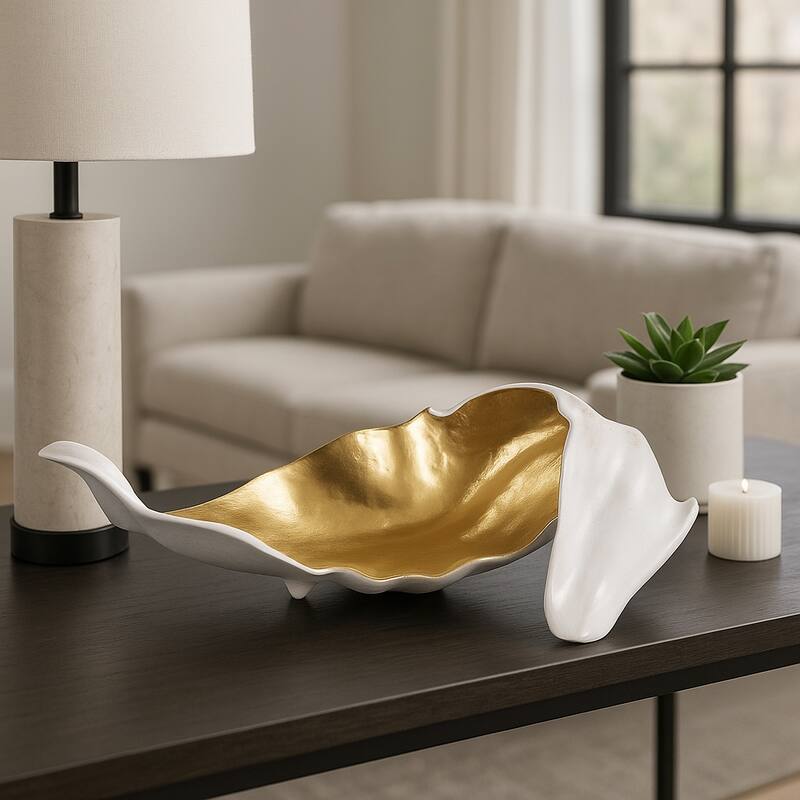 Metal Sculpture Abstract Glam Design and Textured Organic Silhouette