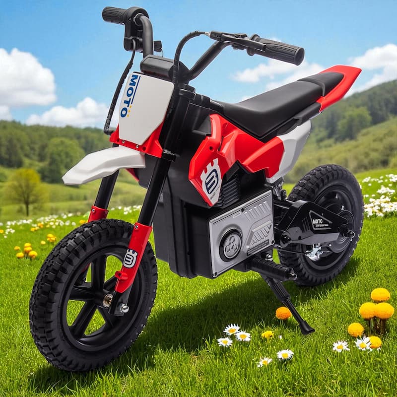 24V Kids Ride-On Electric Motorcycle, 200W Motor, Adjustable Speed, LED Lights, Bluetooth & Music, 3.11-9.32MPH, Ages 5-15 - Red