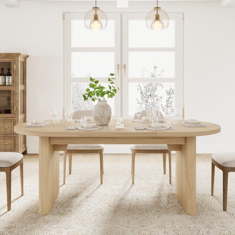 70.8 Inch Oval Kitchen Dining Room Table for 6-8 People Kitchen, Living Room, Office - Oak