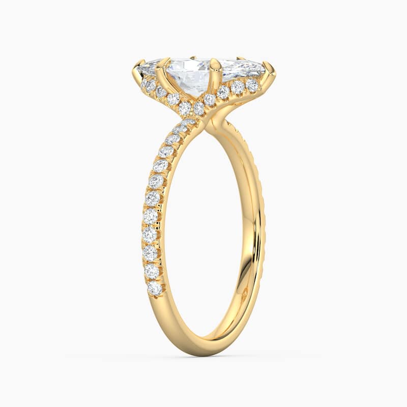 Auriya 14k Gold Marquise Lab Grown Unique Loop Diamond Halo Engagement Ring 1.00 to 5.00 ct. tw. (F-G, VS)