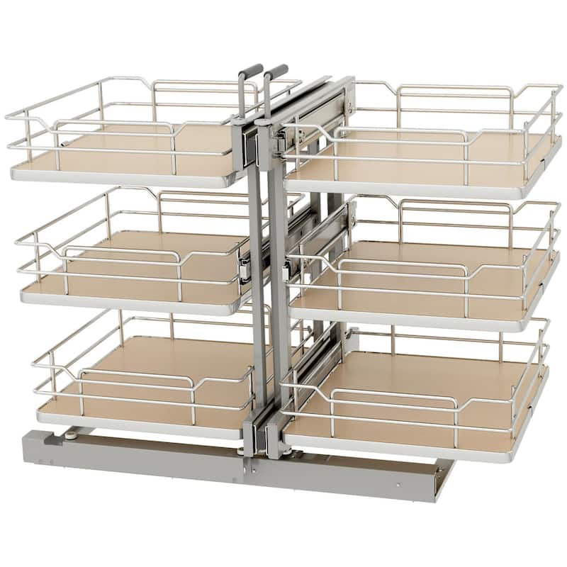 Rev-A-Shelf 53PSPE3-18SC Modern 32-5/8"W Soft Close 3 Tier Pull Out - Maple