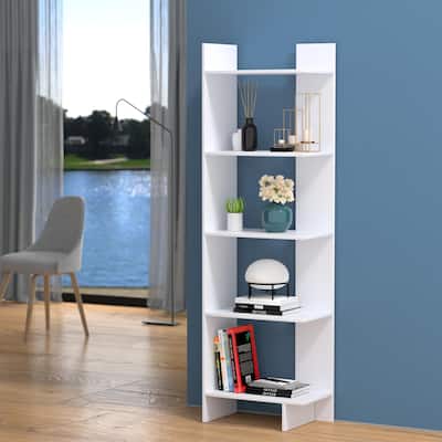 5 Shelf Bookcase Freestanding Display Shelf Decorative Storage Shelf