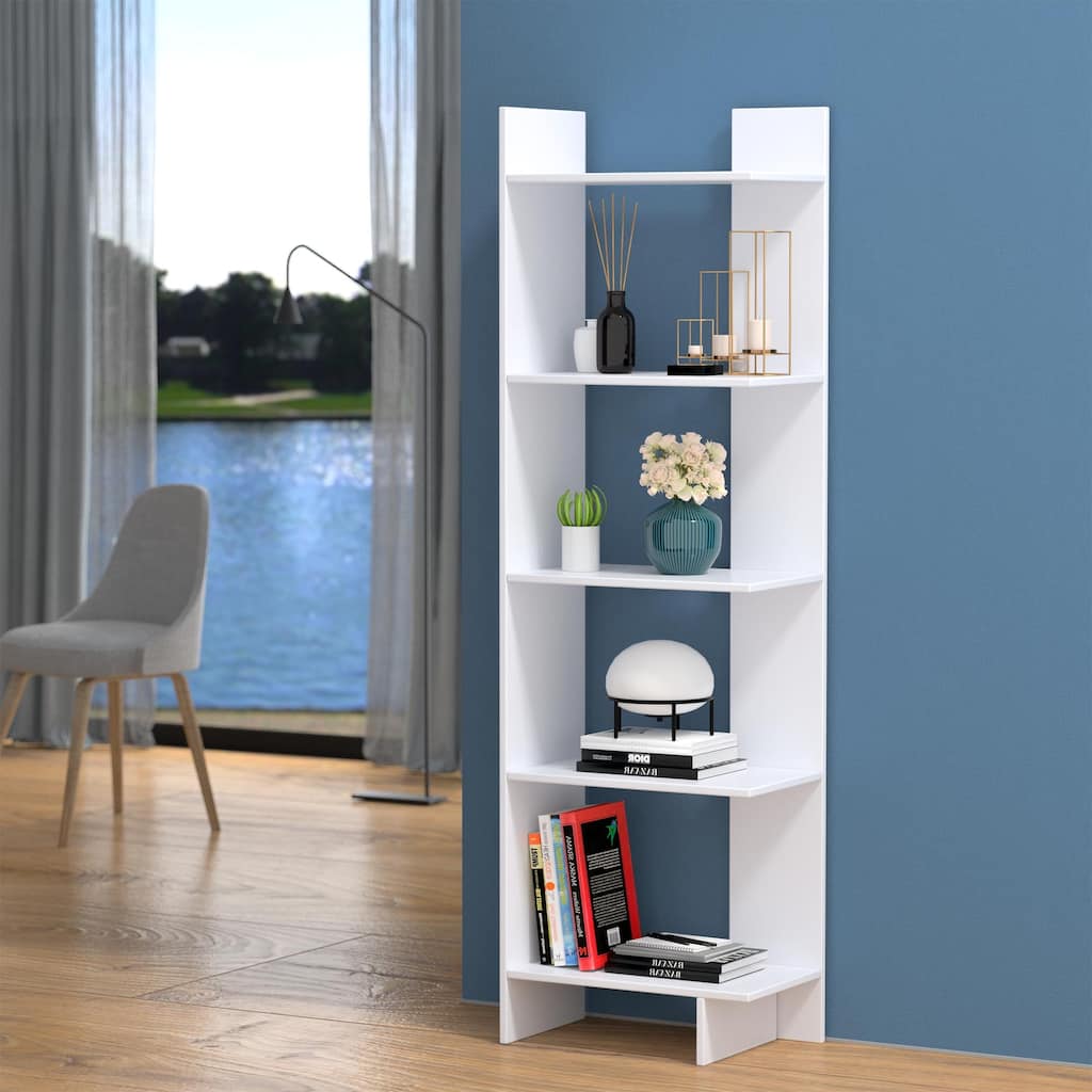 5 Shelf Bookcase Freestanding Display Shelf Decorative Storage Shelf