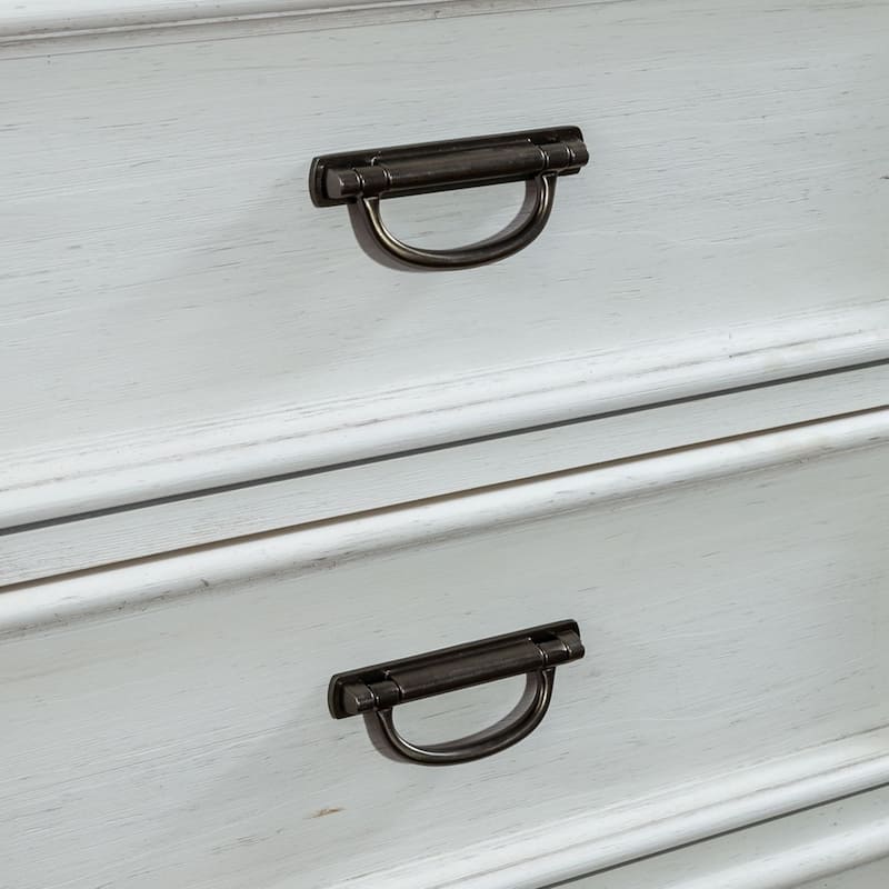 Allyson Park Wirebrushed White Charcoal 6 Drawer Dresser