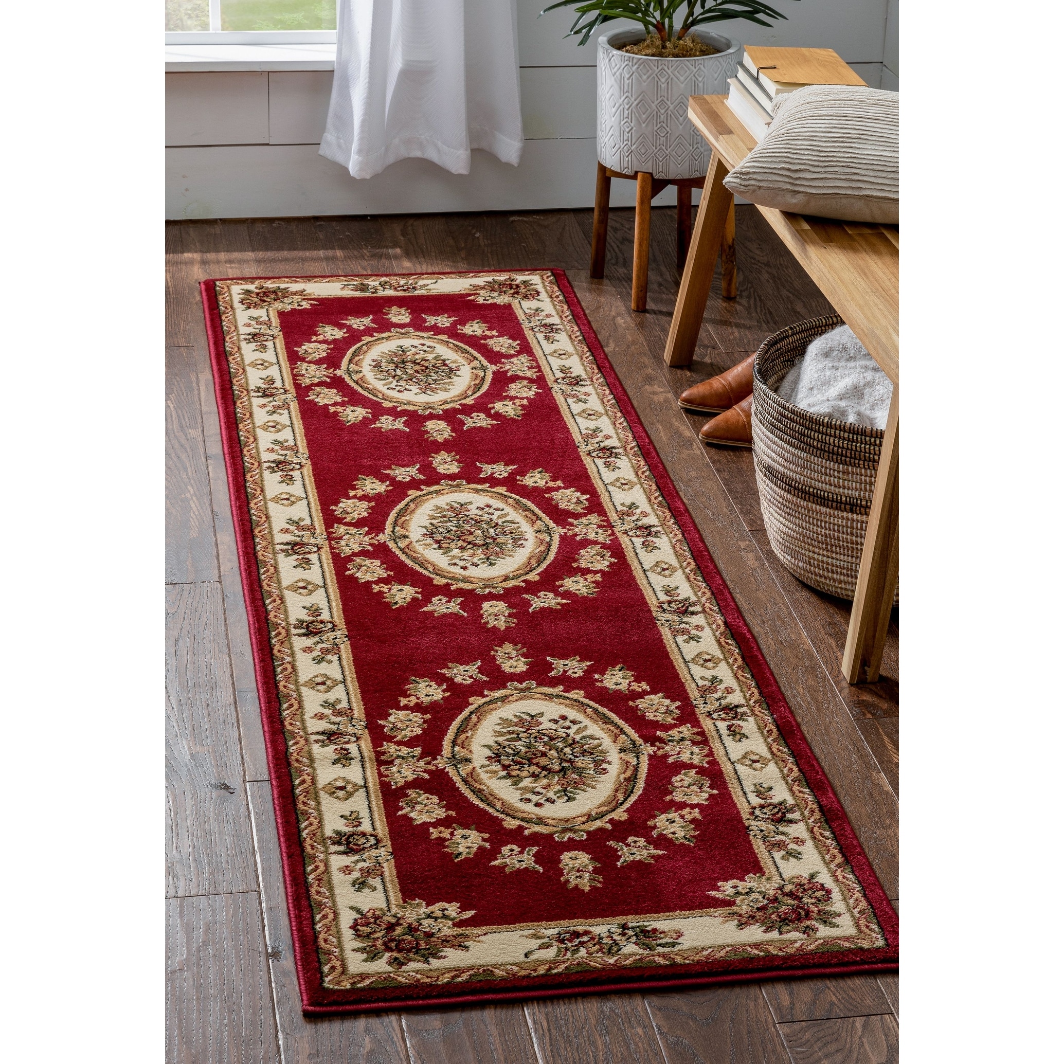 Well Woven Agra Traditional French Country Aubusson Floral Runner Rug - 2'8" x 12'