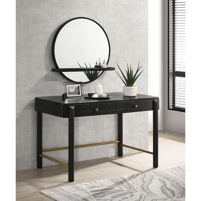 Arini 2-drawer Vanity Desk Makeup Table Black - 48.00" X 26.25" X30.00"