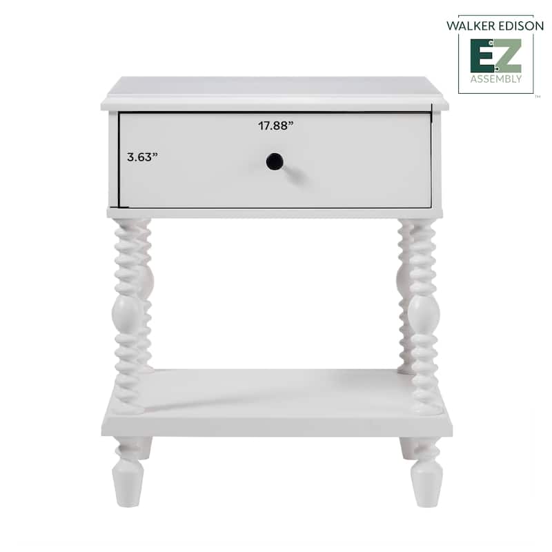Walker Edison Easy Assembly Solid Wood 1-Drawer Nightstand (Set of 2)