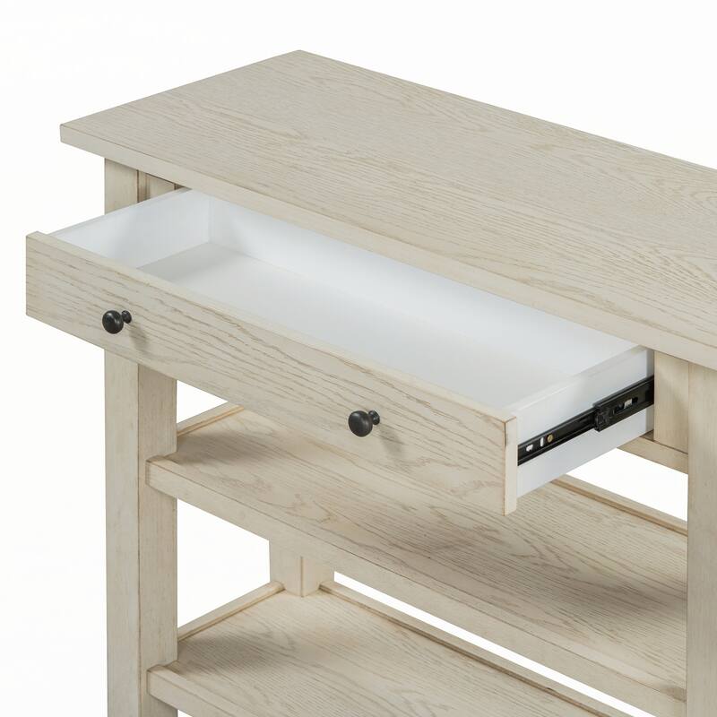 Entryway Table with Storage(Gray Wash)