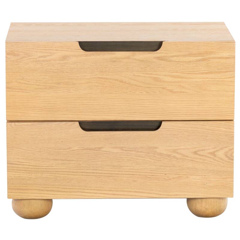 SAFAVIEH Couture Beethoven Wood 2 Drawer Nightstand - Natural