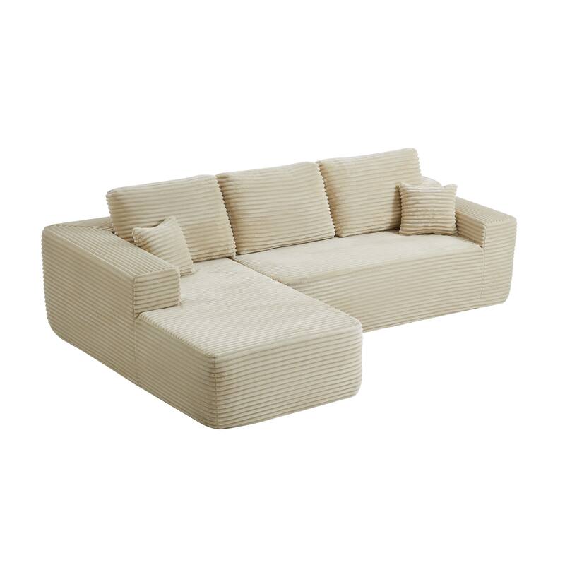 105" Cloud Sectional Couch with L-Shape Chaise,Modern Modular Sofa with Deep Seat, Upholstered Couches