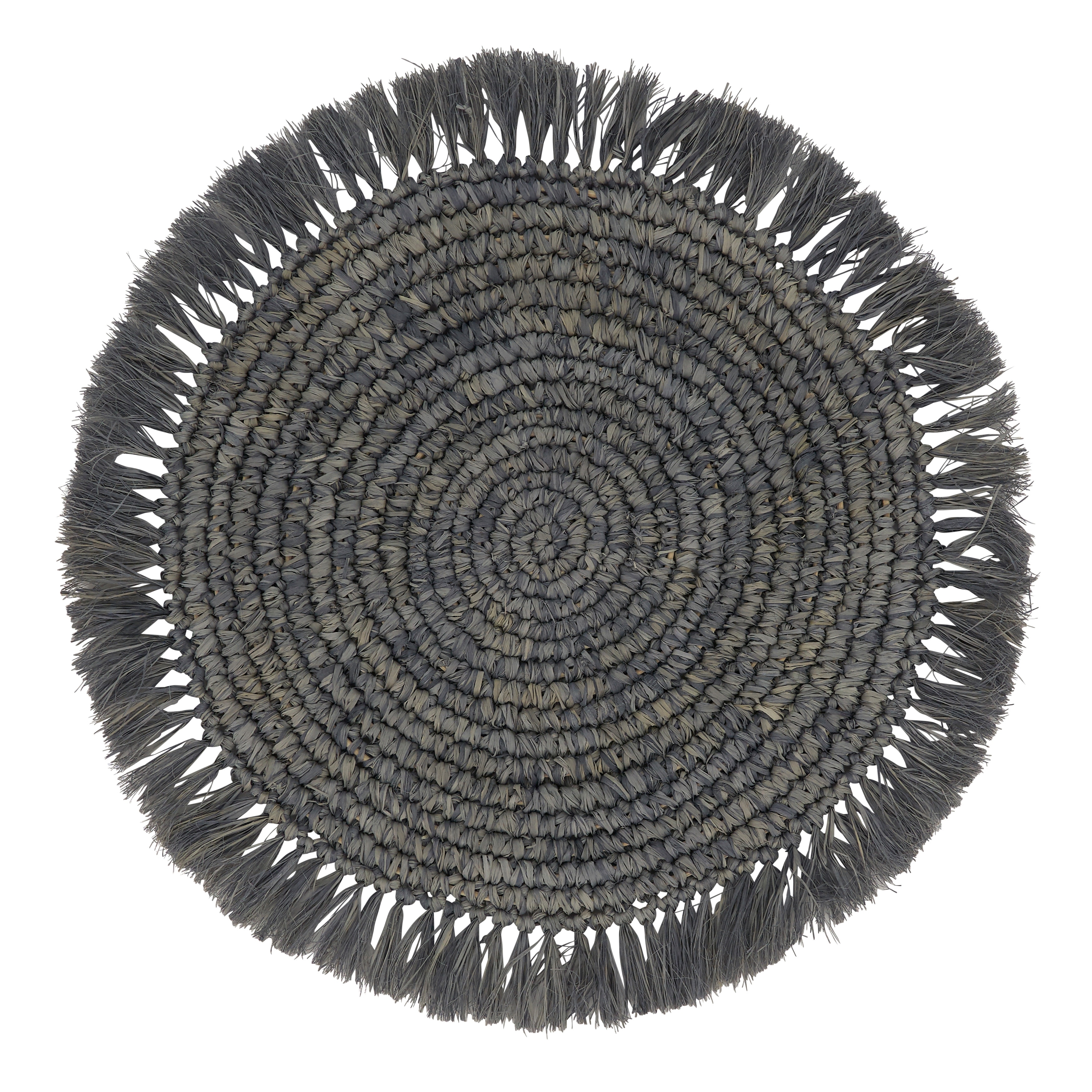 Saro Lifestyle Raffia Design Round Placemats (Set of 4)
