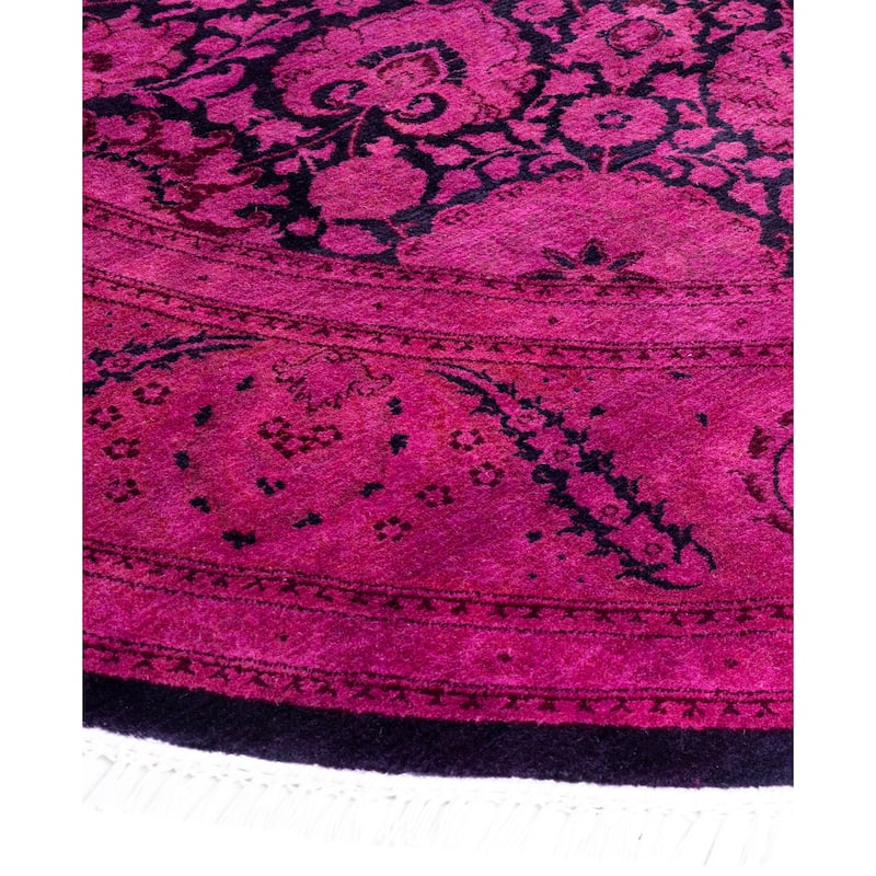 Overdyed One-of-a-Kind Hand-Knotted Area Rug - Purple - 7' 1" x 7' 1"