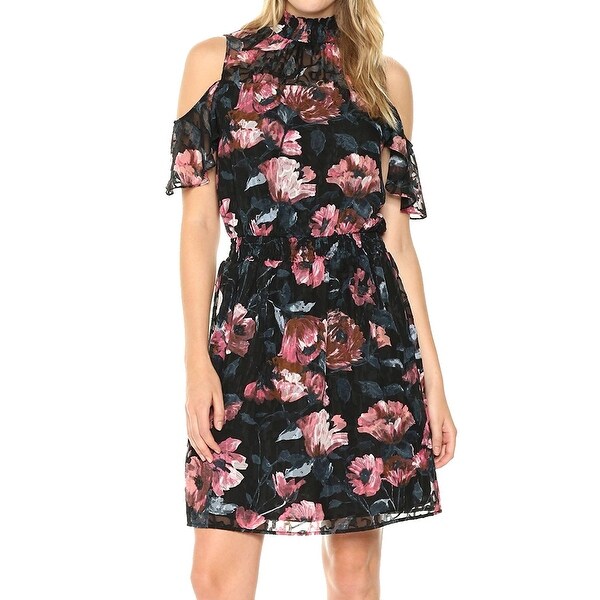 Shop Ivanka Trump Blue Women's Size 2 Cold-Shoulder Floral ...