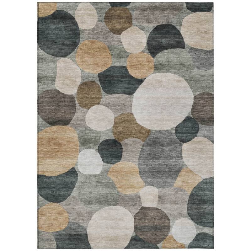Machine Washable Indoor/ Outdoor Modern Circy Chantille Rug