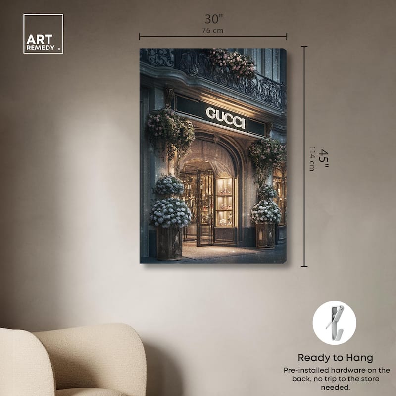 Illuminated Luxury Store Canvas by Art Remedy, Gallery Wrapped