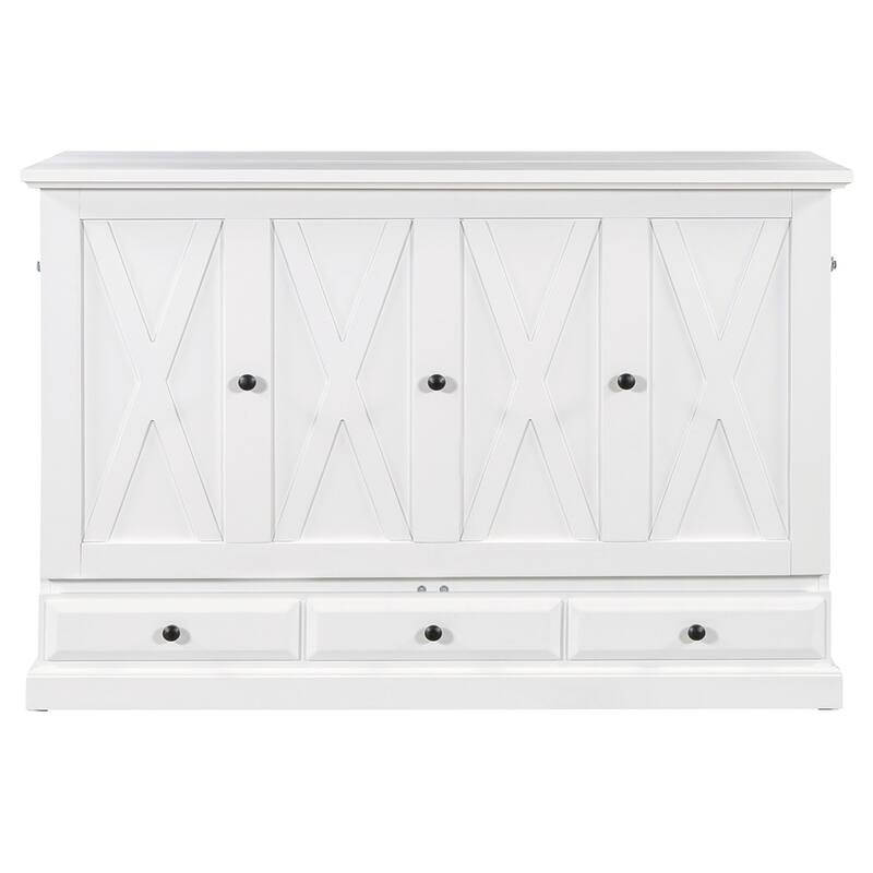 Wood Murphy Bed Chest Cube Cabinet Bed