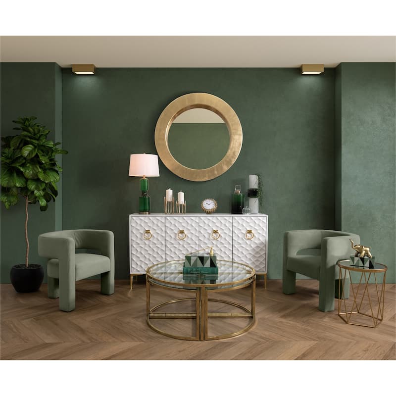 Sagebrook Home Glass Triangles Boxes in Lush Green/White, Stylish Home Decor Storage Solutions, Set of 2 - 11" x 7" x 4" - Geometric Green - 11" x 7" x 4"