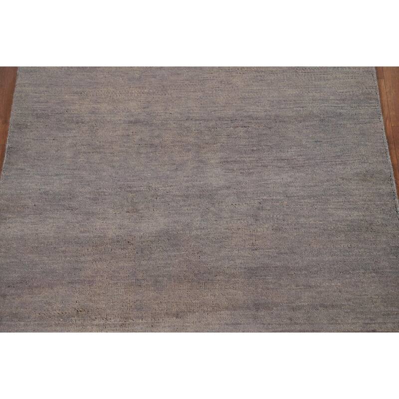 Modern Gabbeh Oriental Foyer Rug Grey Handmade Wool Carpet - 3'0"x 4'10"