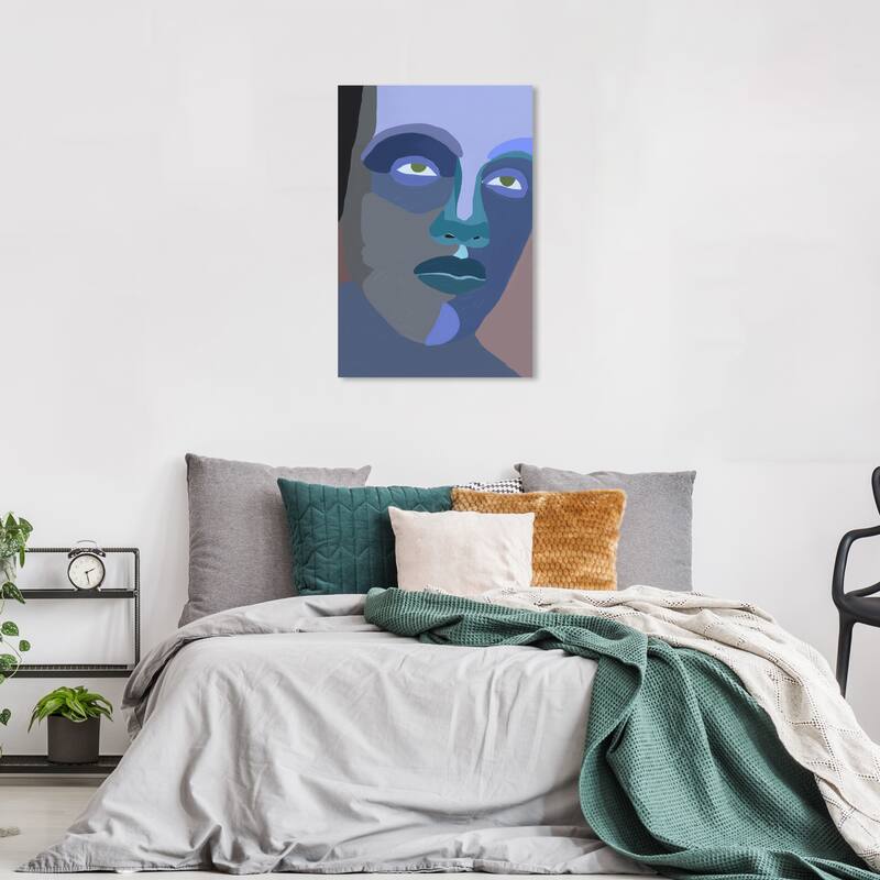 Wynwood Studio Canvas People and Portraits Lost in Blue Man Purple and Lavender Bohemian & Eclectic Wall Art Canvas Print - 36 x 24