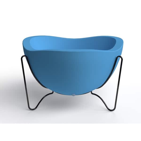 slide 1 of 21, Tryas Resin/ Metal 2-Piece Bowl Pot Planter Blue