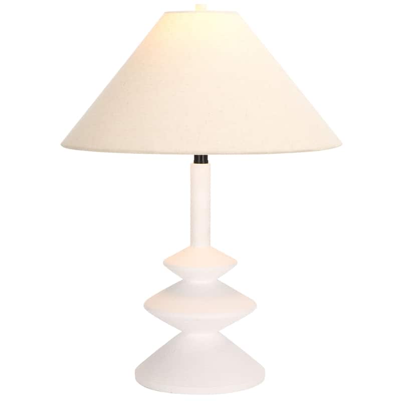 SAFAVIEH Lighting Jessy, 26 Inch, White, Polyresin Table Lamp - 20"W x 20"D x 25"H