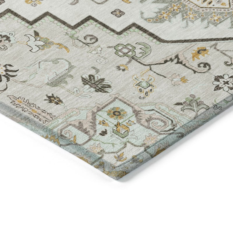 Machine Washable Indoor/ Outdoor Persian Traditional Chantille Rug